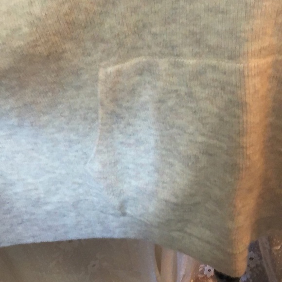 Loft Ivory Flecked Pocket Poncho Hoodie Sweater Size M/L Ribbed W/ Front Pocket - Picture 5 of 9